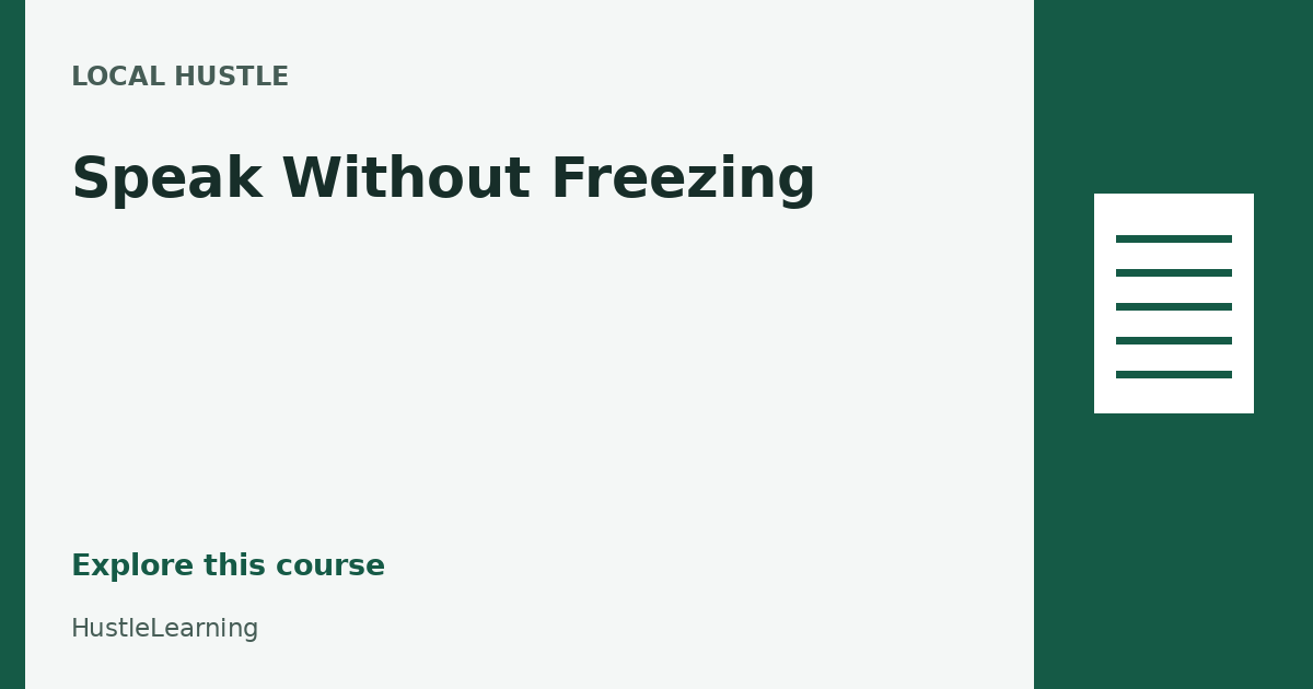 Speak Without Freezing