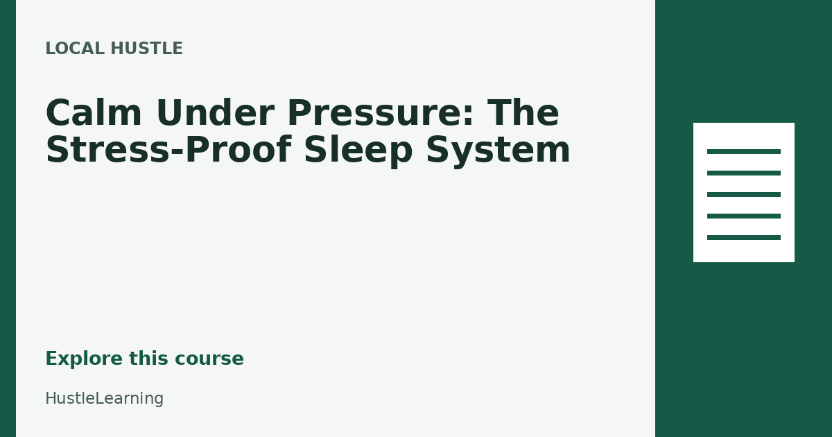 Calm Under Pressure: The Stress-Proof Sleep System
